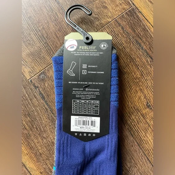 🛜 NWT 🛜 Stance MLB Men's Baseball Socks, Blue XL - Picture 3 of 5
